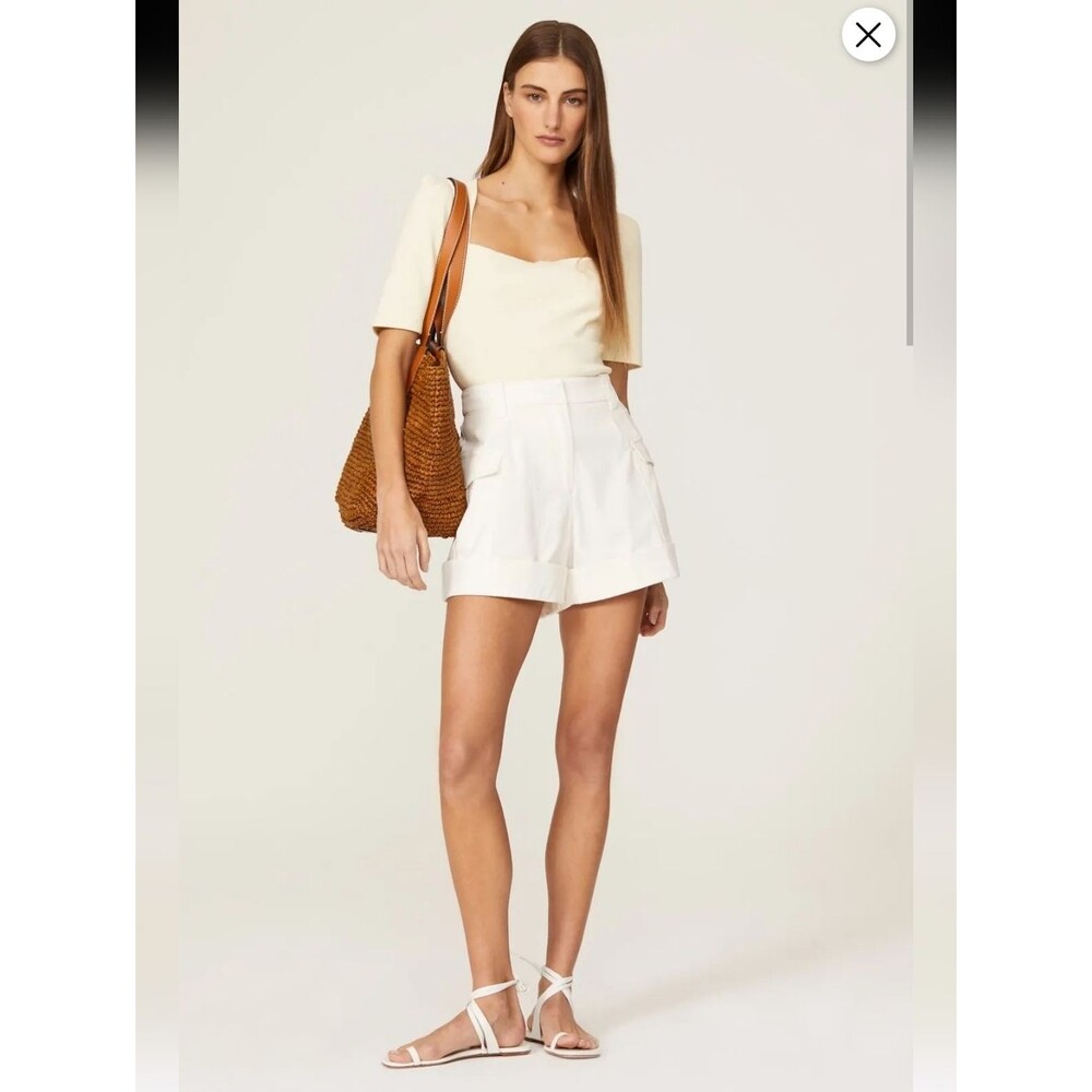 Derek Lam White Cargo Shorts Size 44